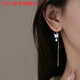 ABC Old Phoenix 999 Pure Silver Butterfly Tassel Ear Wire Women's Long Ear Hook Versatile Temperament Earrings Earrings Silver