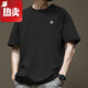 Fanke Liufang Trendy American Kurzärmer T-Shirt für Männer im Sommer. Cotton Round Hals vielseitiger lässig 2025 Neue Modemarke Loose Hong Kong Style T White-1365 Kurzärärmelte S [Empfohlen 80-110jin [Jin gleich 0,5 kg]]]