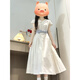 Cotton French giant beautiful shirt dress for women in summer 2025 new small temperament with waist-pinching waist to make them look slim and long skirt. White shirt dress L Recommended 105-120Jin [Jin equals 0.5 kg]
