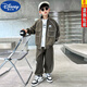 Disney (DISNEY) Boys Autumn Suit 2025 Boys Spring and Autumn New Autumn Handsome Korean Style Sports and Leisure Two-piece Set for Middle and Large Children Black Three-piece Suit Jacket + T-shirt + Pants 120 Recommended size 105-115CM
