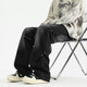 MONPOC American jeans men's spring, autumn and winter retro trendy loose straight casual pants MON02 black gray 2XL
