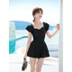 Lugeli MAINEMENT SORGNAUX FEMMES Robe en une seule pièce Conservateur de baignade de printemps chaude Couverture de viande minceur de maillot de bain Student Seaside Swemes Sweins Sweet de haute qualité Swimsuit en une seule pièce [noir] Single Taille