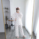 Langsha (Langsha) Fat Girl Pajamas de gran tamaño para mujeres Mangas largas Lindo versión coreana Luz Fat 200 Jin [Jin equivale a 0.5 kg] Juego de ropa para el hogar Número de artículo White 16819 L (110-160 Jin [Jin equivale a 0.5 kg])