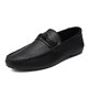 Yierkang Men's Beans Shoes Versión coreana de trabajos de negocios zapatos de cuero casual transpirable y versátiles zapatos para hombres de un solo paso 2025 Spring D826 Negro 39 Pequeño