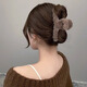 Manfuyu Plush Clip, High-end Hair Clip for Girls, Sand Shark Clip on the Back of the Head, Multi-volume Hair Clip, Hair Clip, Hair Clip, Plush Dark Coffee (11CM)