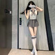 Sexy lingerie, first love style, campus jk sexy uniform, temptation, pure desire, no need to take off date shirt on bed, Chinese Valentine's Day gift, white and gray suit, one size fits all