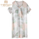 Modal nuevo camisón para mujeres Summer Seda Seda de seda de manga corta Pajama delgado Summer Imitation Silk Summer Vestido Té de té de té M9926 [Almohadilla de manga corta/sin pecho] M 160