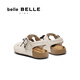 Belle Children's Shoes Woven Style Velcro Toast Shoes 2025 Xia Xin Mall Same Style Birkenstock Shoes 90372B75 Beige 30