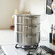 Shuangshan stainless steel steamer, steamer, household multifunctional stew pot, three-layer thickened composite soup pot, steaming and stew integrated pot, 2 layers (soup pot*1+steamer*2+pot lid*1) 24cm