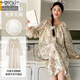 Modal nightgown with chest pad thin extended pajamas new style dress Chinese style long-sleeved Chinese style exterior home clothing [upgrade] chest pad # extended skirt AM13063 M [recommended 80-100Jin [Jin equals 0.5 kg]]