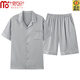 
Modal couple ice silk pajamas summer short-sleeved casual loose ladies 2025 high-end satin men's pajamas can be worn outside NSN-16802-women L