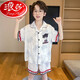 
Langsha children's ice silk pajamas summer short-sleeved thin cartoon Nezha medium-sized boy boy summer home clothing set Ice silk short set: Q6636 Bala 22 size [height 160-165cm] All size
