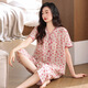 Palanto Frauen purer Baumwoll-Pyjamas dünne 2025 neue Sommer mittleren Alters in der mittleren Alter lässig Großgröße Home Clothing Set Herbst Frühling Rose [reines Baumwollweich und atmungsaktiv] 3xl [ca. 160-180jin [Jin entspricht 0,5 kg]]