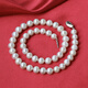 Dear Queen of Pearls S925 silver round strong luster white freshwater pearl necklace birthday gift for women