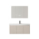 JOMOO Cream Style Space Aluminum Bathroom Cabinet Bathroom Ceramic Integrated Washbasin Washbasin Cabinet Combination Bathroom Washstand Double-Open Main Cabinet 1047 Ceramic Basin + Arc Mirror Cabinet (