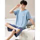 Catman (Miiow) Modal Herren Pyjamas Sommer-Set Dünne Kurzarmeis-Eisdraht-Sense Sie können großer Home-Anzug 2025 New Yu Zhaolin-6624 [Modal] L [vorgeschlagen 100-120 Jin [Jin gleich 0,5 kg]]