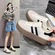 Wasserdichte und beliebte Internet -Promi weiße Schuhe 2025 Sommer neues Netz atmungsaktiven Schuhen für Frauen vielseitiges Brett Freizeitschuhe Mesh Schuhe Beige Brown 38