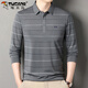 
Woodpecker striped long-sleeved T-shirt for men in spring and autumn new casual middle-aged and elderly daddy lapel pocket base middle-aged top SY-CX-6627 green thin XL 175/135-155Jin[Jin equals 0.5 kg]