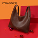 Qianbaidu Cbanner Cowhide Bag Сумка для женской сумки с большой емкостью одно плечо.