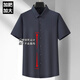No. 1 Feng 2687 people collect functional ice silk elastic short-sleeved shirt men's business casual trendy fat man solid color non-iron pullover burgundy short sleeve high elastic-card shirt L 200/5x wear 230/250Jin [Jin equals 0.5 kg]