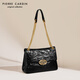 Pier Cardin's hand-grabbing patterned head-layer cowhide bag one-shoulder crossbody bag women's 2025 women's bag Teacher's Day gift