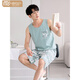 Victoria's Style Pyjamas for Men's Summer Modal Vest Shorts Homes Home Clothes For Summer Sans mannequin style masculin pour les hommes à épuiser le costume M1047 Gray LAN 2XL [suggéré 160-180jin [Jin est égal à 0,5 kg]]]