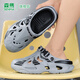 
Semir sandals men's summer couple wear soft sole and stinky beach shoes outdoor sports driving anti-slip hole shoes Volcanic ash 42 -43