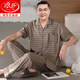 Langsha mittleren und älteren Herren-Pyjamas im Sommer dünne reine Baumwoll-Kurzärmelhosen mittleren Alters im mittleren Alter von Vatern Baumwollanzug großer Größe 5009 m (100-120 Jin [Jin Equals Equals Equals]))