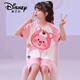 Disney 2025 new children's pajamas girls summer short-sleeved cartoon medium-sized children girls breathable home air conditioning suit short-sleeved cover Z6627# dinosaur 170 size 10 [suggested height 105-115CM]