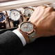 Yushangrong (YUSHANGRONG) Navigation Series Men's Watch Navigator 2023 New Men's Watch Water Calendar Trendy Light Luxury Watch 9898 Shell Blue Belt No Timer
