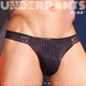 The Temptation of Desire Thin Striped Lace Men's Thong Sexy Breathable Slim European and American Men's Underwear Black One Size (80-130) Jin Jin equals 0.5 kg