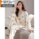 Modal Pyjamas für Frauen im Frühjahr und Herbst Pure Cotton Long-Ärger-Strickjacken Feel Cute Cotton können außerhalb von Freizeitkleidungsanzug für Frauen F9227 L [Empfohlen 100-120jin [Jin gleich 0,5 kg] tragen]