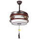 
Alima new Chinese fan chandelier bedroom living room solid wood invisible home Chinese style retro fan frequency conversion restaurant chandelier 9898 three-color 48-inch DC frequency conversion silent pure copper