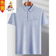 Vogelscheuche im mittleren Alter mit kurzem T-Shirt Daddy Anzug im mittleren Polo-Hemd mit mittleren und älteren Eis Silk Sleleved Männern Old Man t Ice Seide-9851 Blau Real Pocket XL 52/175