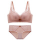 Modal's new sexy lace small breast push-up bra without wires, adjustable women's underwear set to close the secondary breasts, pink 80A 36B cup (medium thick cup)