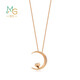 Chow Sang Sang 18K Rose Gold Love Words Delight Your Heart Moon Colored Gold Diamond Necklace 89829U Pricing 47cm