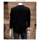 Hengyuanxiang high-end 2025 new spring, autumn and winter men's sweatshirt trendy brand trendy slim round neck printed pullover base shirt for men H1278-black (added/velvet) M Recommended 90-110Jin [Jin equals 0.5 kg]