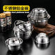 Extra thick double-layered bowl, heat-insulated and anti-scalding stainless steel bowl, household commercial-grade canteen adult instant noodle bowl, children's bowl, double-layered platinum bowl 14cm