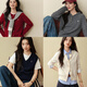 Shifanli (SEIFINI) Meng Ziyi's same style Shifanli embroidered cable knitted cardigan 25 autumn new soft and waxy comfortable old money sweater cardigan off-white S