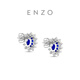 ENZO geometric round 18K gold tanzanite diamond earrings for women EZV4841 birthday gift 18K gold tanzanite diamond earrings EZV4841 EZV4841
