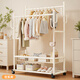 Quanpin house floor-standing vertical coat rack, bedroom-specific clothes drying rack, dormitory clothes hanging floor-standing clothes hanger white 15