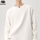 SWAMP AREA Henry collar long-sleeved men's spring and autumn waffle t-shirt men's casual long-sleeved top SWT614 white 2XL