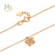 Chow Sang Sang 18K rose gold mint five-pointed star rose gold color gold bracelet women's K gold bracelet 91600B 19 cm