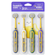 Sweetrip children's soft bristle toothbrush three sides 3 to 6 to 12 years old brushing artifact triple efficiency 4 pack