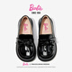 Barbie Girls Leather Shoes Spring and Autumn Little Girls Black Leather Shoes Girls Loafers Soft Soled Small Leather Shoes DA6720 Black 36