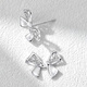 Meluxe soft light butterfly PT950 platinum earrings ribbon bow hollow earrings birthday gift about 3.41g/pair