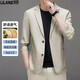 Lilang linen casual suit men's spring thin cotton and linen suit jacket white spring and summer top single piece light gray light gray 2XL 185/