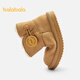 Balabala children's shoes children's snow boots boys and girls short boots 2025 new winter boots thickened and velvet cotton boots anti-slip