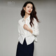 Late White New Product 2025 Autumn Style Workplace Commuting Shirt Casual Lapel Solid Color Shirt Women White S