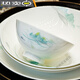 Jingdezhen (jdz) Tangshan bone china rice bowl household soup bowl noodle bowl ceramic bowls and plates tableware housewarming gift bowls and chopsticks set Hidden Green Mountain - 4.5-inch golden bell bowl 10 pieces
